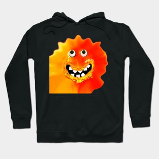 Goofy Orange Jelly Monster Emoji Pixel Smiling Face Hoodie